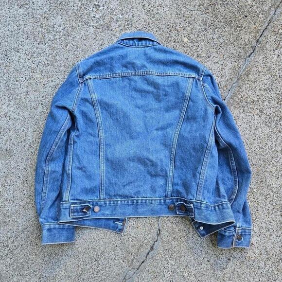 Vtg 80s LEVI'S Type 3 Medium Wash Flannel Lined Denim Jacket XS Fit USA Made - Picture 4 of 6